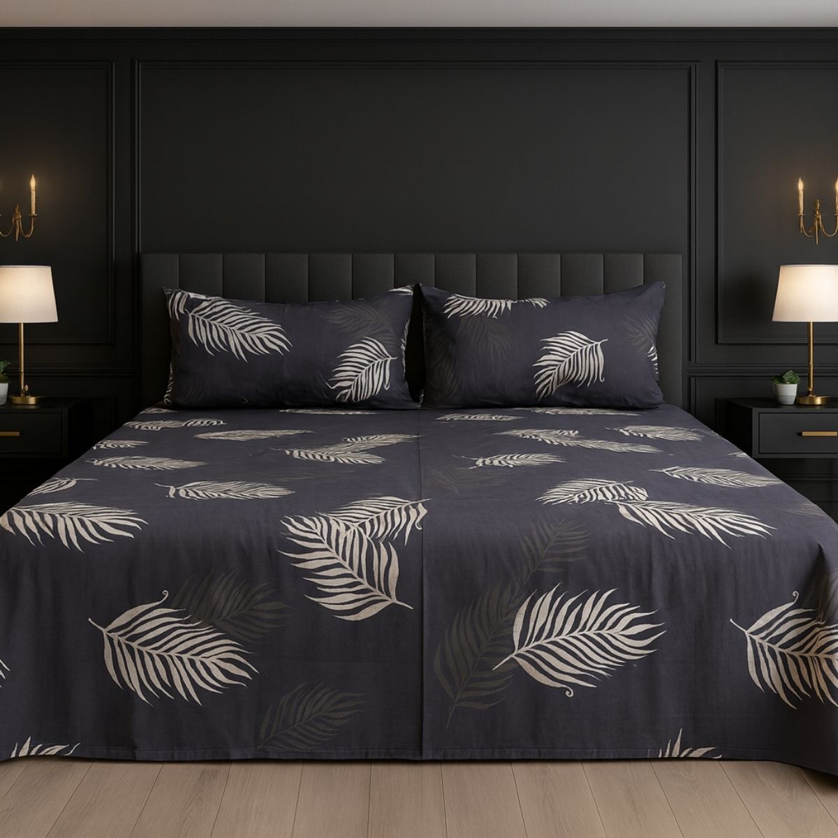 Monochrome Botanical Palm Leaf