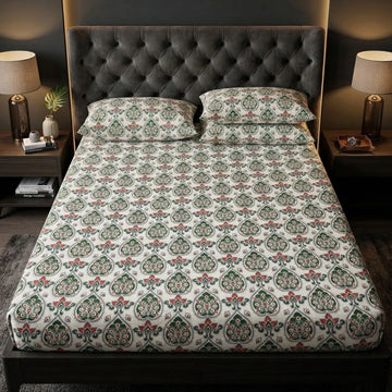 Royal Green Bloom Bedsheet