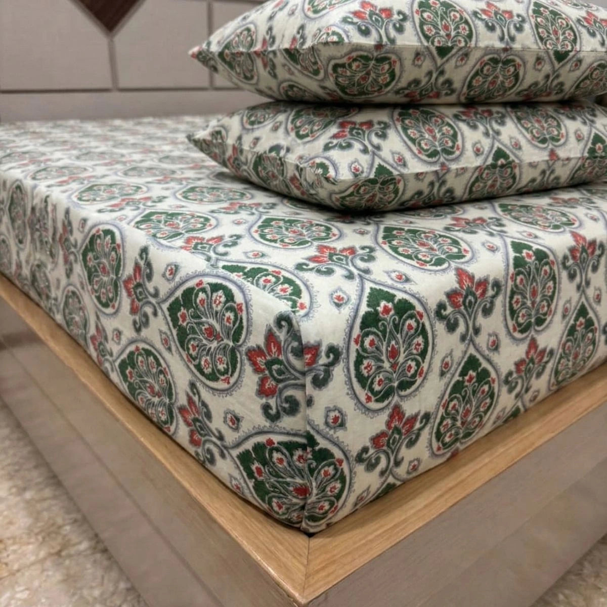 Royal Green Bloom Bedsheet