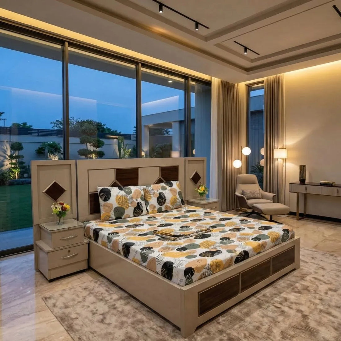 Golden Leaf Abstract Bedsheet