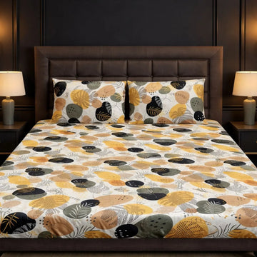 Golden Leaf Abstract Bedsheet