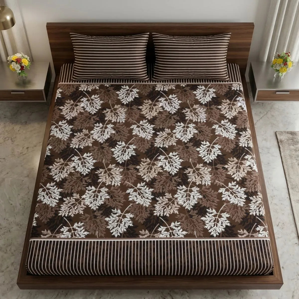 Autumn Leaf Brown Bedsheet 🍂