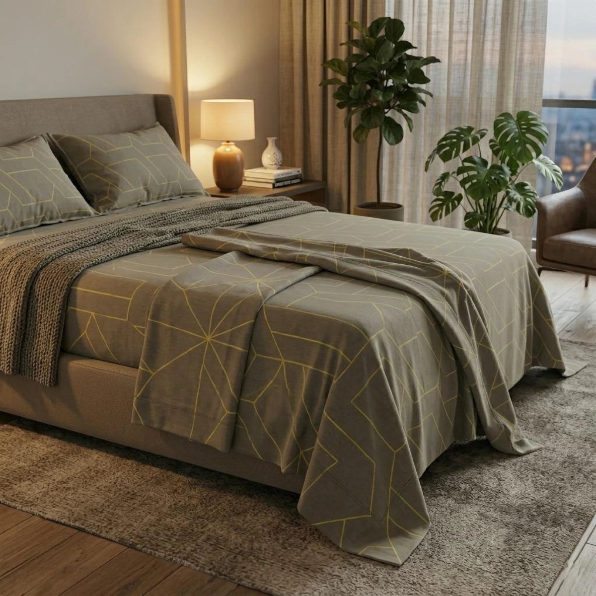 Golden Hexa Luxe Bedsheet