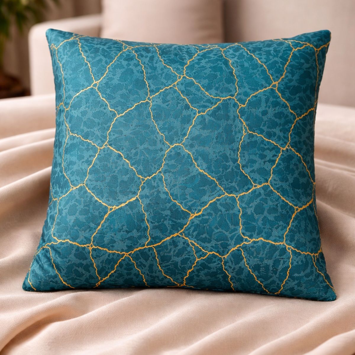 Teal Mosaic Luxe Cushion