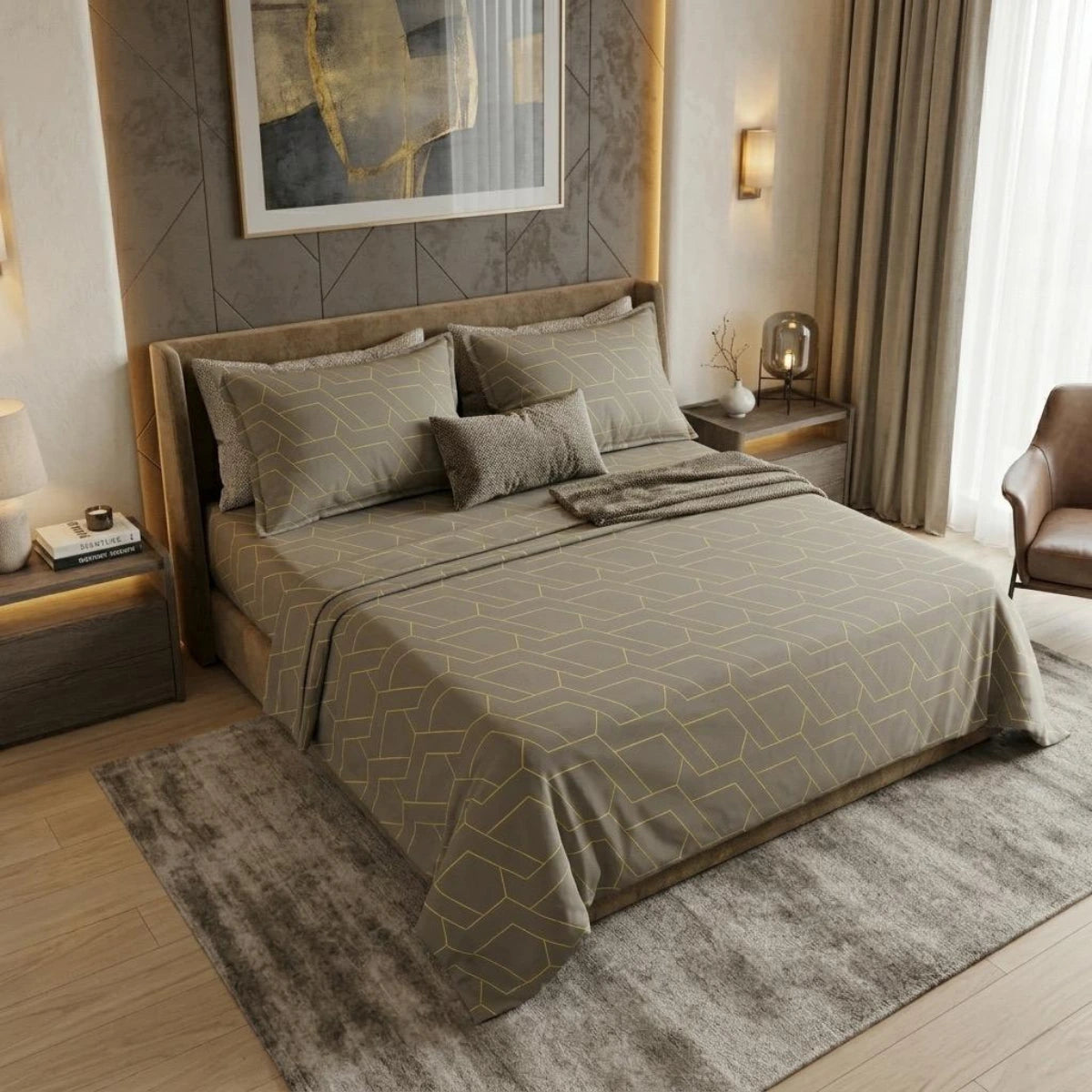 Golden Hexa Luxe Bedsheet