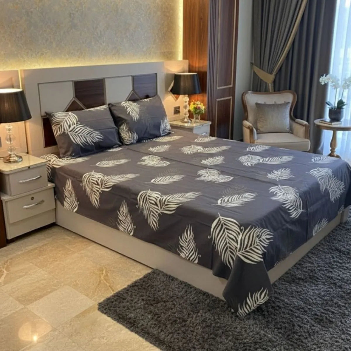 Monochrome Botanical Palm Leaf