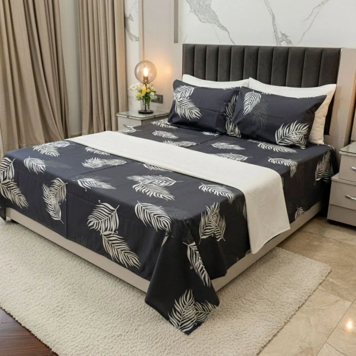 Monochrome Botanical Palm Leaf