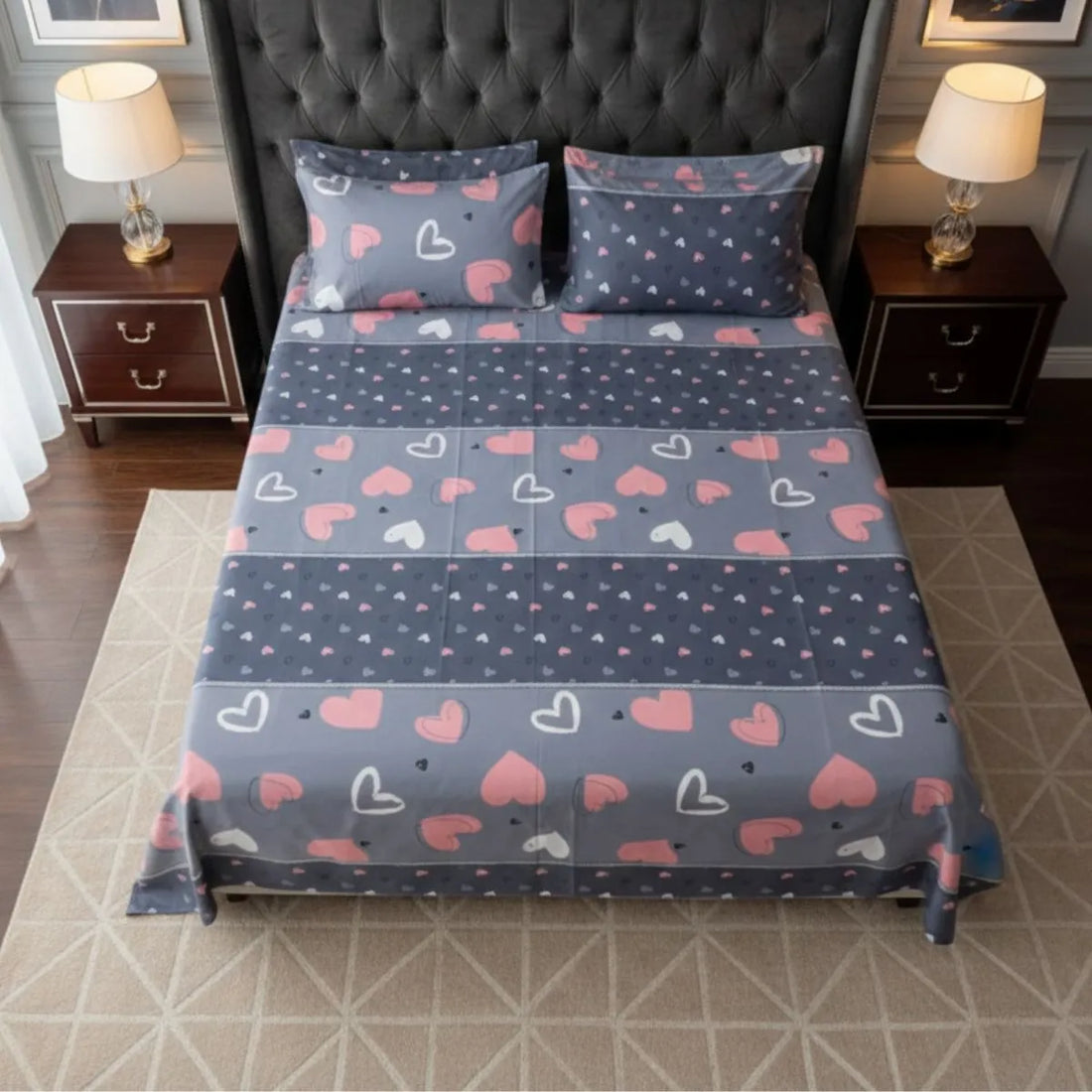Love Dots & Hearts Bedsheet