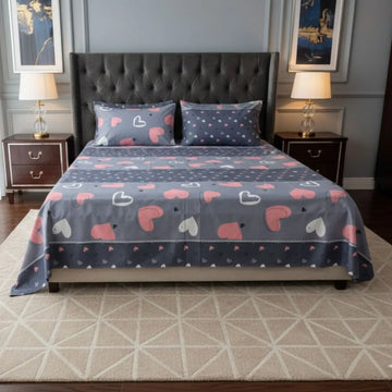 Love Dots & Hearts Bedsheet