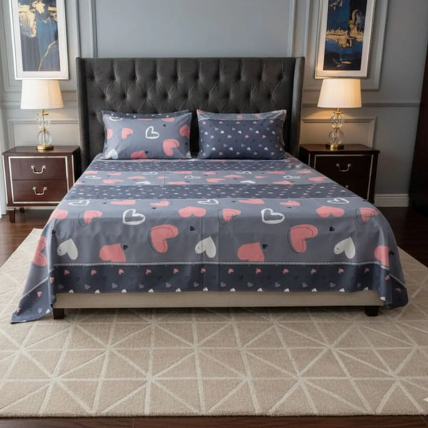 Love Dots & Hearts Bedsheet