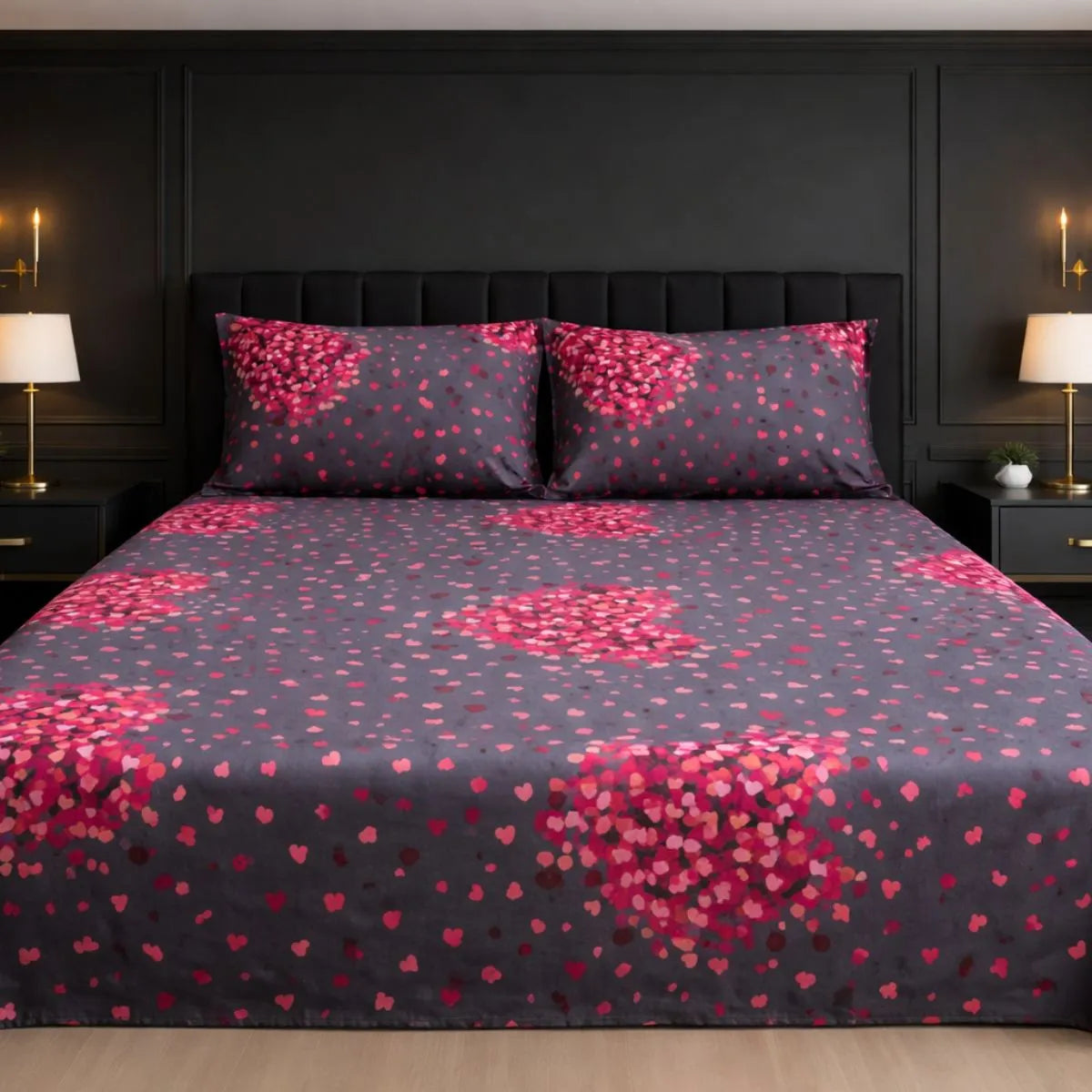 Romantic Bloom Hearts Bedsheet Collection ❤️
