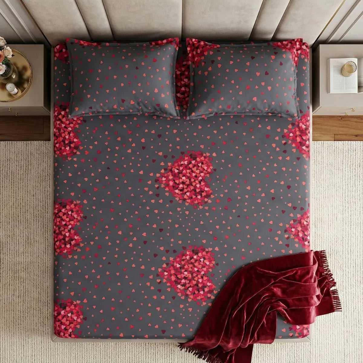 Romantic Bloom Hearts Bedsheet Collection ❤️